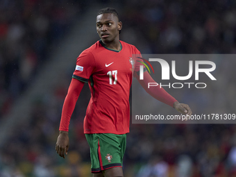 Rafael Leao of Portugal looks on during the UEFA Nations League 2024/25 League A Group A1 match between Portugal and Poland at Estadio Do Dr...