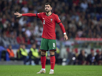 Bruno Fernandes of Portugal reacts during the UEFA Nations League 2024/25 League A Group A1 match between Portugal and Poland at Estadio Do...