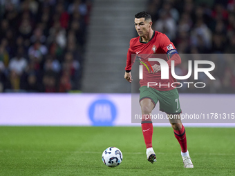 Cristiano Ronaldo of Portugal plays during the UEFA Nations League 2024/25 League A Group A1 match between Portugal and Poland at Estadio Do...