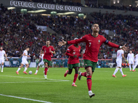 Cristiano Ronaldo of Portugal celebrates after scoring his team's second goal during the UEFA Nations League 2024/25 League A Group A1 match...