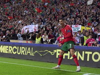 Cristiano Ronaldo of Portugal celebrates after scoring his team's second goal during the UEFA Nations League 2024/25 League A Group A1 match...