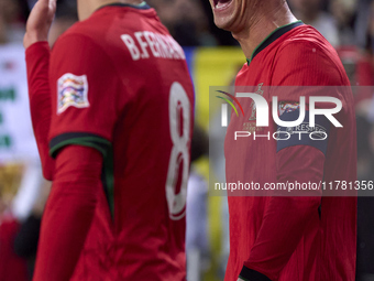 Cristiano Ronaldo of Portugal celebrates after scoring his team's second goal during the UEFA Nations League 2024/25 League A Group A1 match...