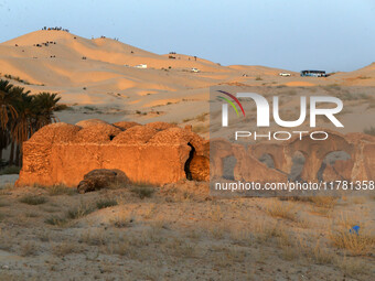 The photo, taken in Oued Souf, Algeria, on November 15, 2024, shows old houses during the 6th International Saharan Tourism Festival (FITS)....