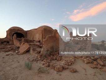 The photo, taken in Oued Souf, Algeria, on November 15, 2024, shows old houses during the 6th International Saharan Tourism Festival (FITS)....