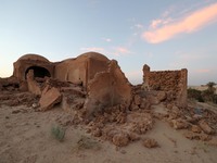 The photo, taken in Oued Souf, Algeria, on November 15, 2024, shows old houses during the 6th International Saharan Tourism Festival (FITS)....