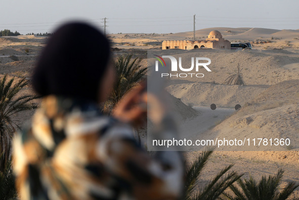 The photo, taken in Oued Souf, Algeria, on November 15, 2024, shows old houses during the 6th International Saharan Tourism Festival (FITS)....