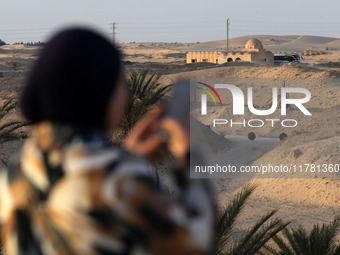 The photo, taken in Oued Souf, Algeria, on November 15, 2024, shows old houses during the 6th International Saharan Tourism Festival (FITS)....