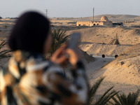 The photo, taken in Oued Souf, Algeria, on November 15, 2024, shows old houses during the 6th International Saharan Tourism Festival (FITS)....