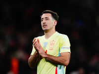 Mikel Oyarzabal of Spain  with post game celebration during the Nations League Round 5 match between Denmark against Spain at Parken, Copenh...