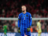 Kasper Schmeichel of Denmark  with post game despair during the Nations League Round 5 match between Denmark against Spain at Parken, Copenh...