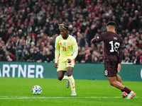 Nico Williams of Spain  controls the ball during the Nations League Round 5 match between Denmark against Spain at Parken, Copenhagen, Denma...