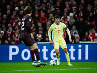 Alvaro Morata of Spain  controls the ball during the Nations League Round 5 match between Denmark against Spain at Parken, Copenhagen, Denma...