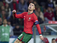 Cristiano Ronaldo of Portugal is in action during the UEFA Nations League 2024/25 League A Group A1 match between Portugal and Poland at Est...