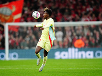 Nico Williams of Spain  controls the ball during the Nations League Round 5 match between Denmark against Spain at Parken, Copenhagen, Denma...