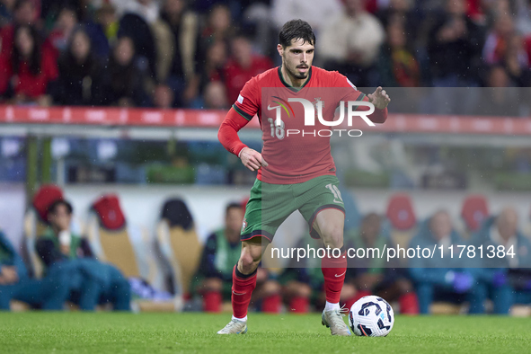 Pedro Neto of Portugal is in action during the UEFA Nations League 2024/25 League A Group A1 match between Portugal and Poland at Estadio Do...