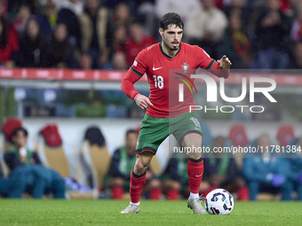 Pedro Neto of Portugal is in action during the UEFA Nations League 2024/25 League A Group A1 match between Portugal and Poland at Estadio Do...