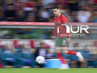 Cristiano Ronaldo of Portugal is in action during the UEFA Nations League 2024/25 League A Group A1 match between Portugal and Poland at Est...