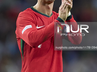 Cristiano Ronaldo of Portugal shows appreciation to the fans after the UEFA Nations League 2024/25 League A Group A1 match between Portugal...