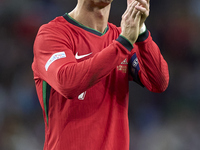 Cristiano Ronaldo of Portugal shows appreciation to the fans after the UEFA Nations League 2024/25 League A Group A1 match between Portugal...