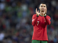 Cristiano Ronaldo of Portugal shows appreciation to the fans after the UEFA Nations League 2024/25 League A Group A1 match between Portugal...