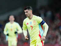 Alvaro Morata of Spain  looks on during the Nations League Round 5 match between Denmark against Spain at Parken, Copenhagen, Denmark on Nov...