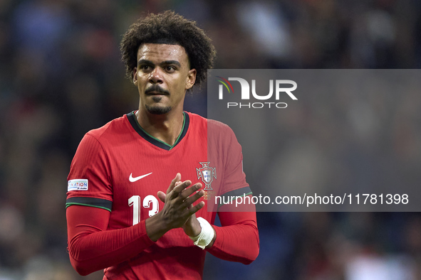 Renato Veiga of Portugal shows appreciation to the fans after the UEFA Nations League 2024/25 League A Group A1 match between Portugal and P...