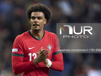 Renato Veiga of Portugal shows appreciation to the fans after the UEFA Nations League 2024/25 League A Group A1 match between Portugal and P...