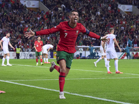 Cristiano Ronaldo of Portugal celebrates his goal during the UEFA Nations League 2024/25 League A Group A1 match between Portugal and Poland...