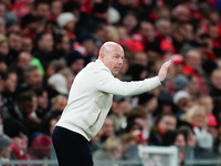 Brian Riemer of Denmark  gestures during the Nations League Round 5 match between Denmark against Spain at Parken, Copenhagen, Denmark on No...