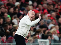 Brian Riemer of Denmark  gestures during the Nations League Round 5 match between Denmark against Spain at Parken, Copenhagen, Denmark on No...