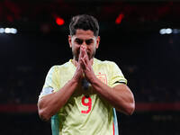 Ayoze Perez of Spain  gestures during the Nations League Round 5 match between Denmark against Spain at Parken, Copenhagen, Denmark on Novem...