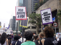 Labor activists demonstrate on Paulista Avenue in Sao Paulo, Brazil, on November 15, 2024 against the work schedule where workers have only...