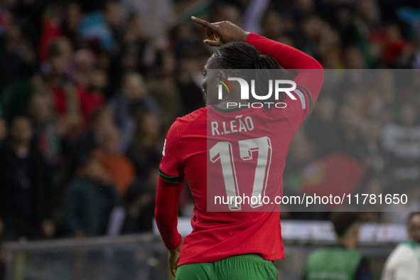 Renato Leao of Portugal celebrates scoring his team's goal during the UEFA Nations League 2024/25 League A Group A1 match between Portugal a...