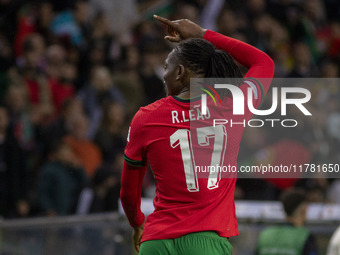 Renato Leao of Portugal celebrates scoring his team's goal during the UEFA Nations League 2024/25 League A Group A1 match between Portugal a...