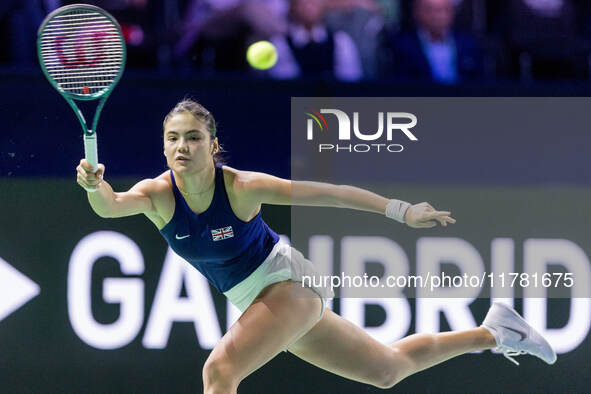 Emma Raducanu  during Billie Jean King Cup Finals match Germany vs Great Britain in Malaga Spain on 15 November 2024. 