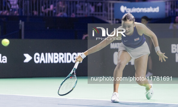 Emma Raducanu  during Billie Jean King Cup Finals match Germany vs Great Britain in Malaga Spain on 15 November 2024. 