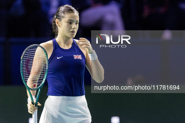 Emma Raducanu  during Billie Jean King Cup Finals match Germany vs Great Britain in Malaga Spain on 15 November 2024. 