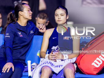 Anne Keothavong , Emma Raducanu  during Billie Jean King Cup Finals match Germany vs Great Britain in Malaga Spain on 15 November 2024. (