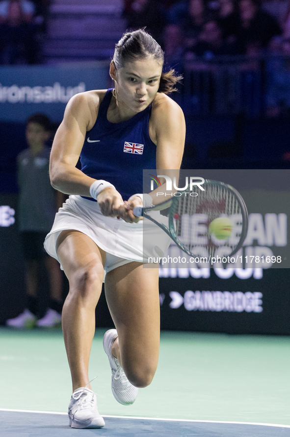 Emma Raducanu  during Billie Jean King Cup Finals match Germany vs Great Britain in Malaga Spain on 15 November 2024. 