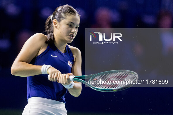 Emma Raducanu  during Billie Jean King Cup Finals match Germany vs Great Britain in Malaga Spain on 15 November 2024. 