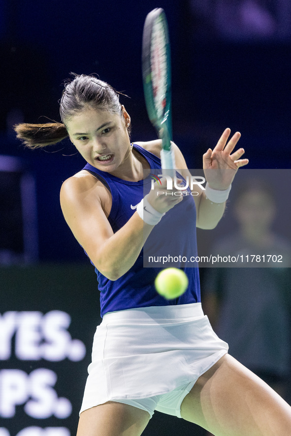 Emma Raducanu  during Billie Jean King Cup Finals match Germany vs Great Britain in Malaga Spain on 15 November 2024. 