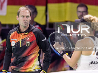 Rainer Schuettler , Laura Siegemund  during Billie Jean King Cup Finals match Germany vs Great Britain in Malaga Spain on 15 November 2024....