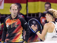 Rainer Schuettler , Laura Siegemund  during Billie Jean King Cup Finals match Germany vs Great Britain in Malaga Spain on 15 November 2024....