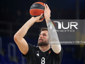 Leon Kratzer plays during the match between FC Barcelona and Paris Basketball, corresponding to week 10 of the Turkish Airlines Euroleague,...