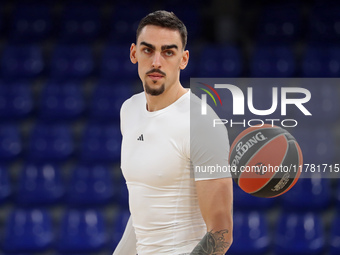 Leopold Cavaliere plays during the match between FC Barcelona and Paris Basketball, corresponding to week 10 of the Turkish Airlines Eurolea...