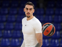 Leopold Cavaliere plays during the match between FC Barcelona and Paris Basketball, corresponding to week 10 of the Turkish Airlines Eurolea...