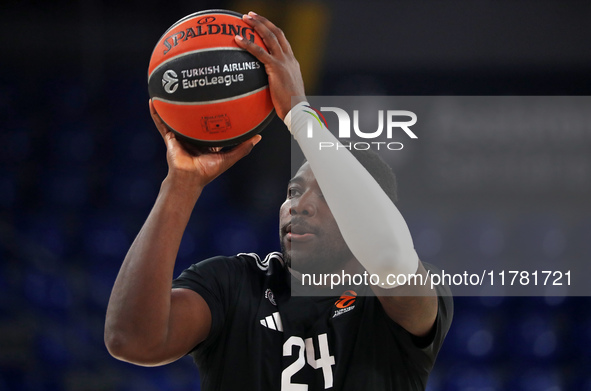 Yakuba Ouattara plays during the match between FC Barcelona and Paris Basketball, corresponding to week 10 of the Turkish Airlines Euroleagu...