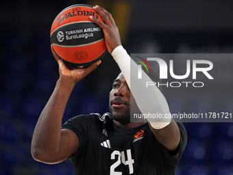 Yakuba Ouattara plays during the match between FC Barcelona and Paris Basketball, corresponding to week 10 of the Turkish Airlines Euroleagu...