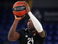 Yakuba Ouattara plays during the match between FC Barcelona and Paris Basketball, corresponding to week 10 of the Turkish Airlines Euroleagu...