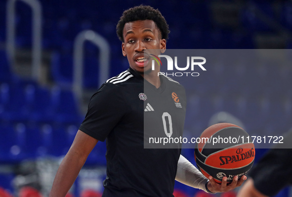 T. J. Shorts plays during the match between FC Barcelona and Paris Basketball, corresponding to week 10 of the Turkish Airlines Euroleague,...